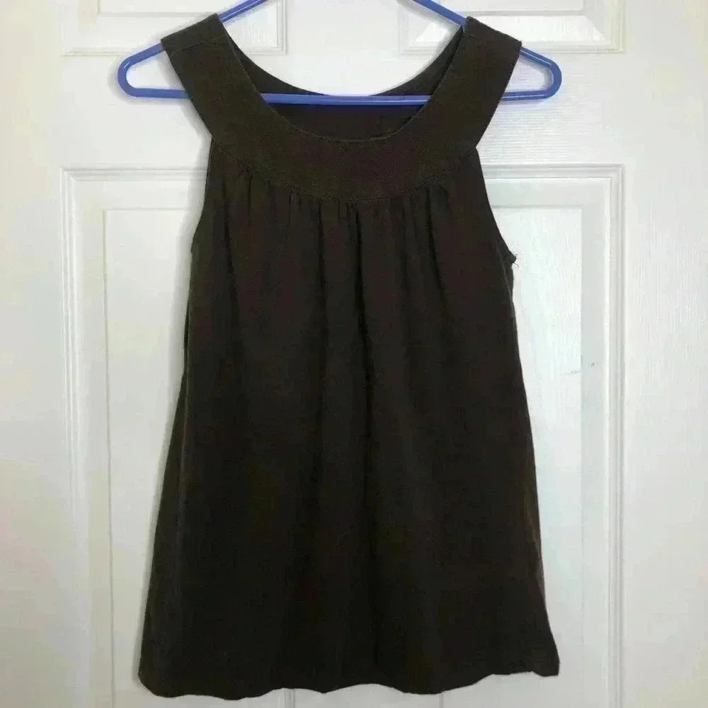 Suzy Shier Brown  Flowy Sleeveless Top Size Medium